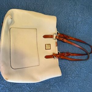 Dooney & Bourke Cream and Tan Elegant Tote
